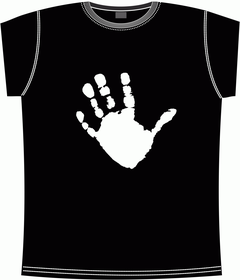 Прикольные футболки: отпечаток лодони black